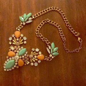 J. Crew Mint & Coral Necklace